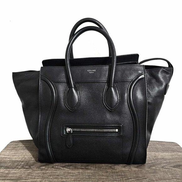 Celine Black Leather Luggage Mini Tote Handbag - Picture 3 of 11